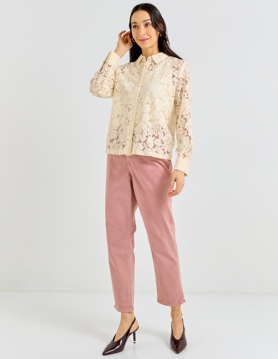 Blusa camisera manga larga para mujer 6