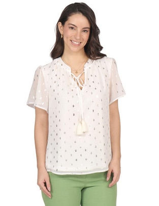 Blusa manga corta para mujer
