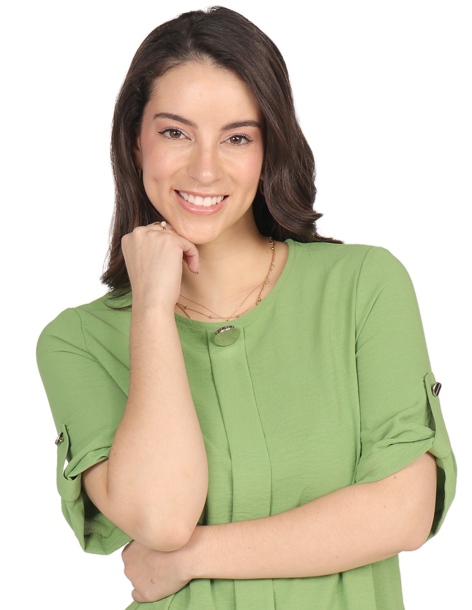 Blusa duplan petite manga corta para mujer