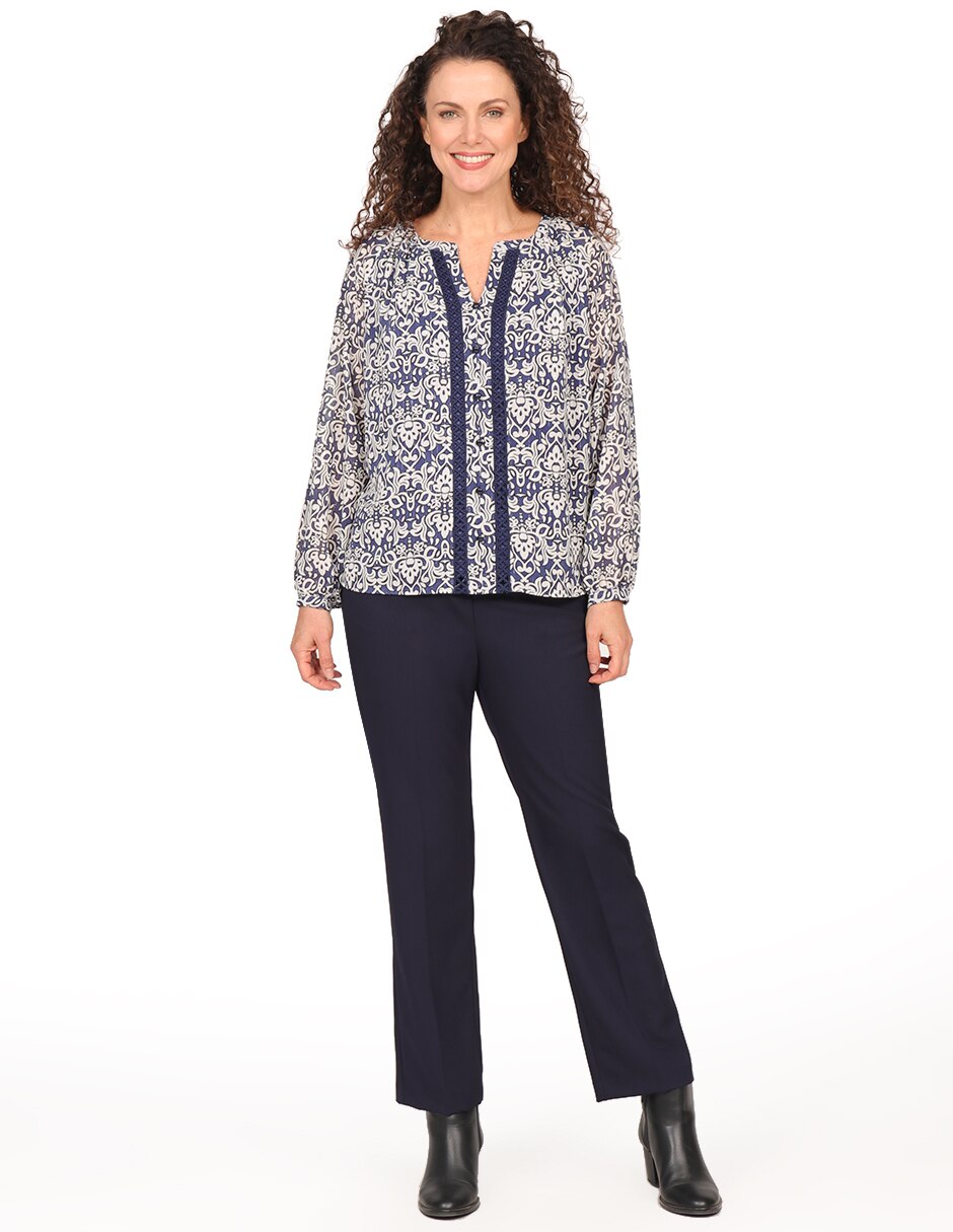 Blusa duplan manga larga para mujer
