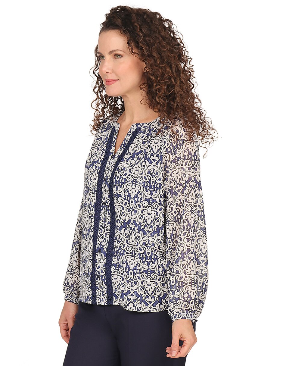 Blusa duplan manga larga para mujer