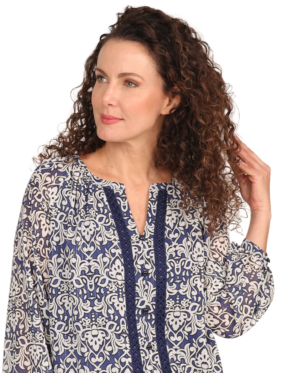 Blusa duplan manga larga para mujer