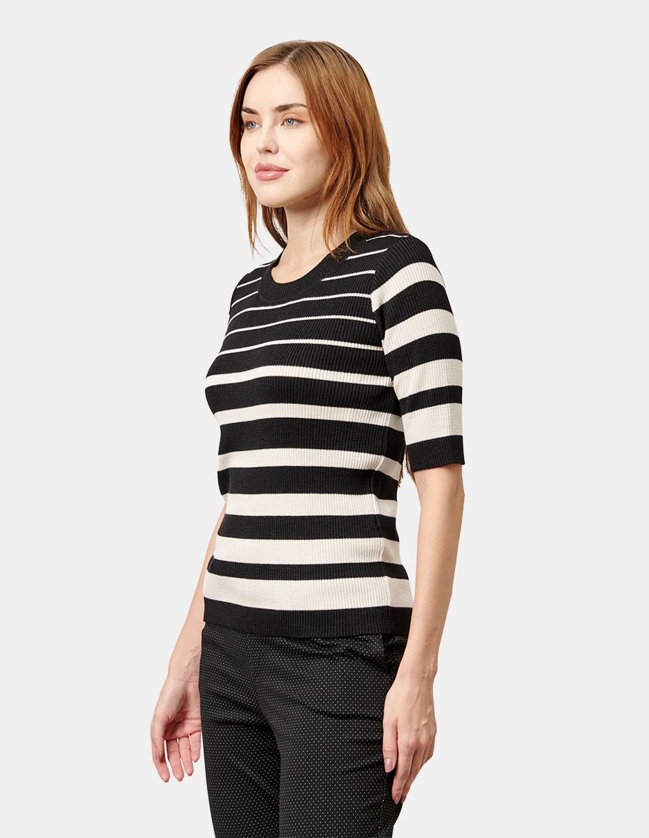 Blusa manga al codo para mujer