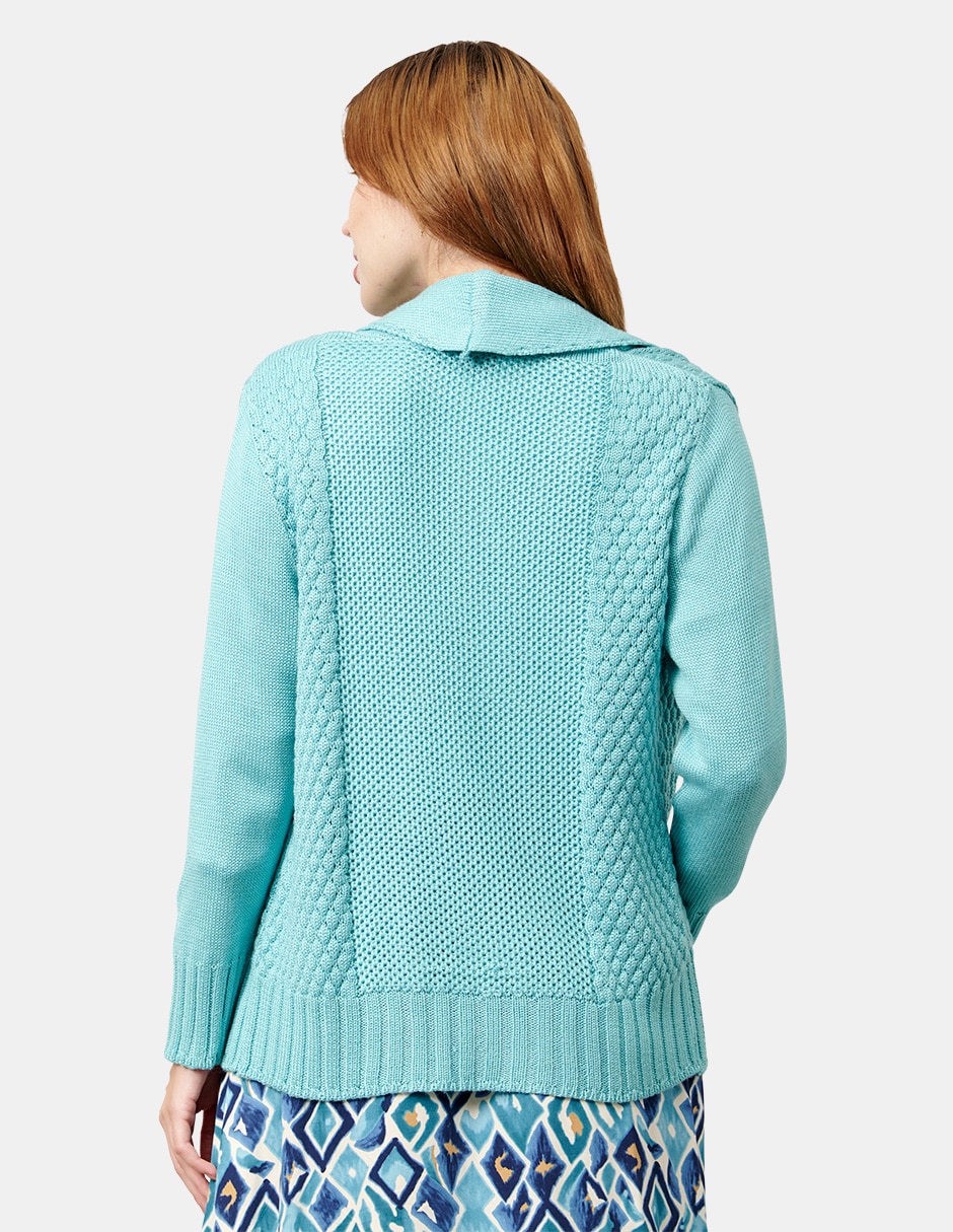 Suéter cuello chal para mujer 7