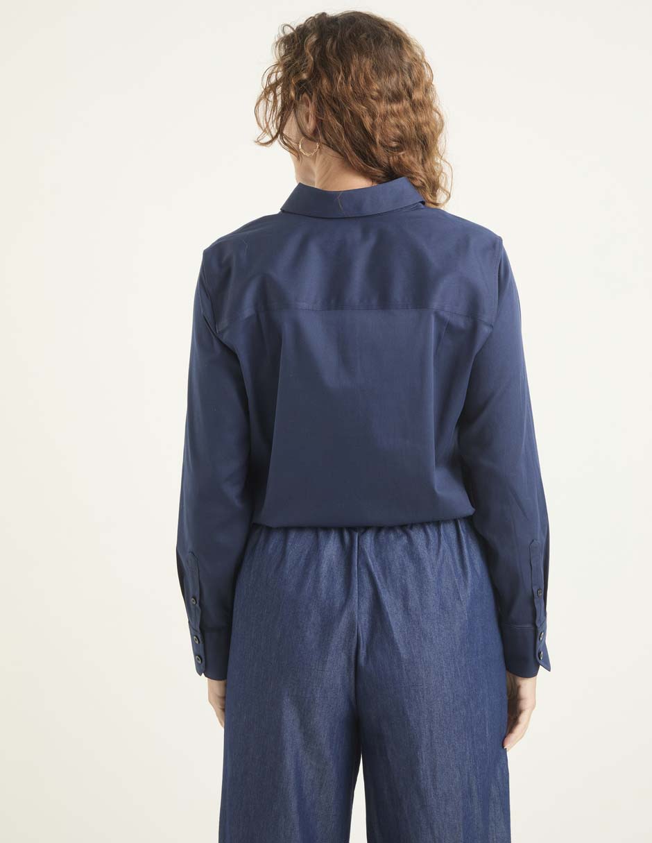 Blusa camisera manga larga para mujer 5