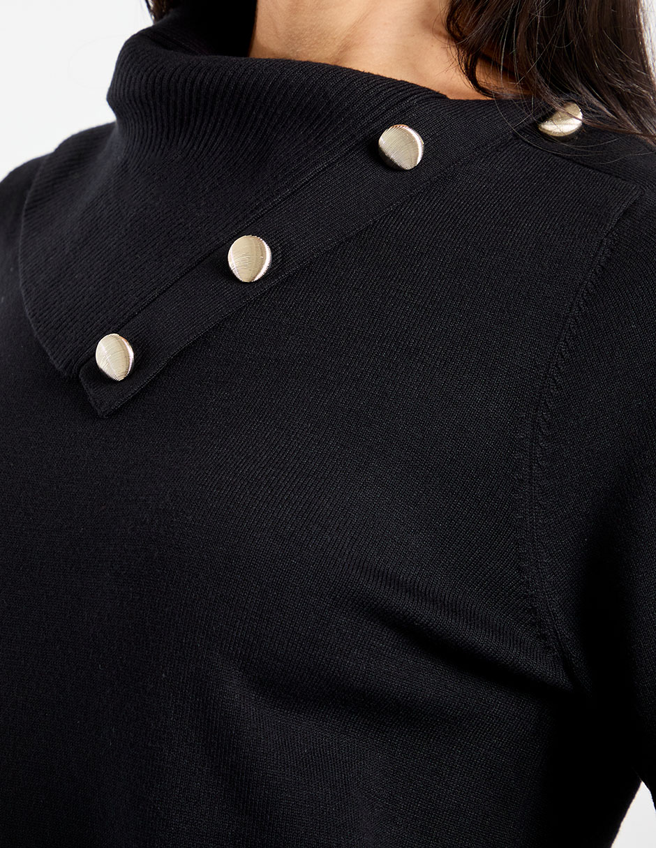 Suéter cuello con botón para mujer 3