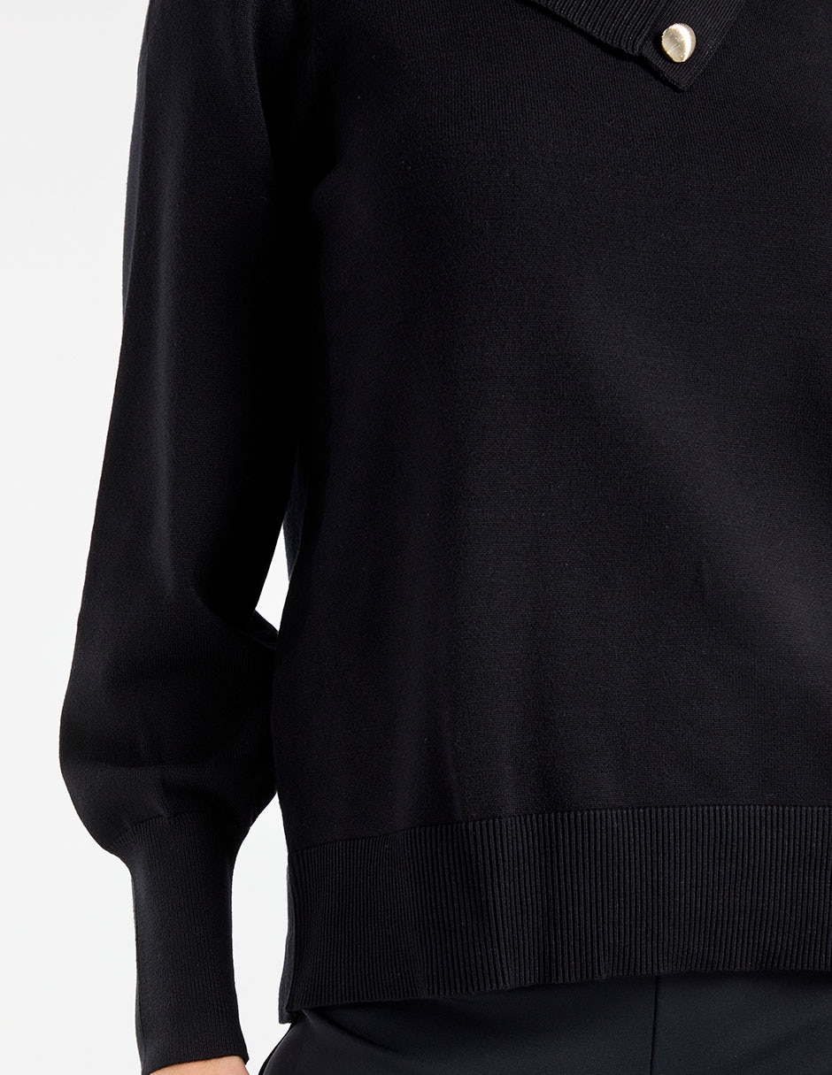 Suéter cuello con botón para mujer 2