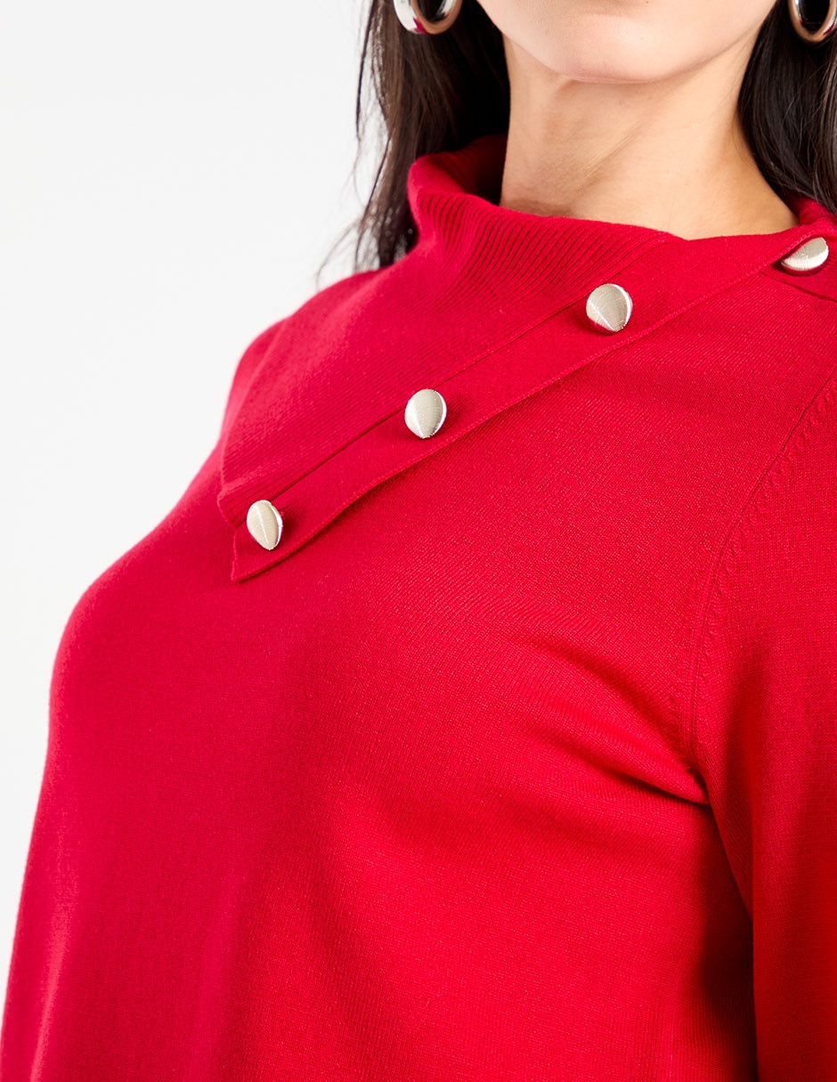 Suéter Chico's cuello con botón para mujer