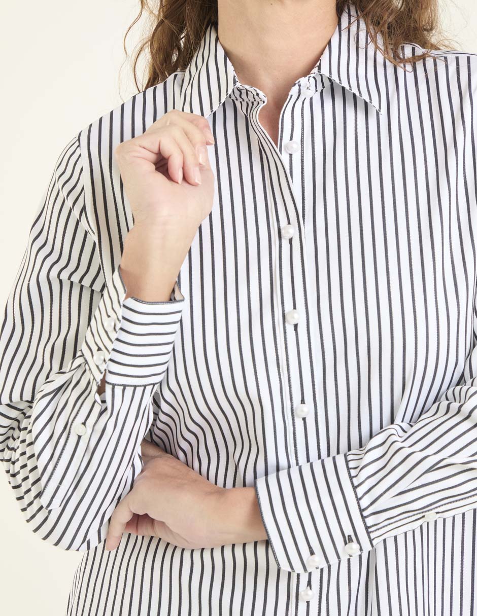 Blusa camisera manga larga para mujer 7