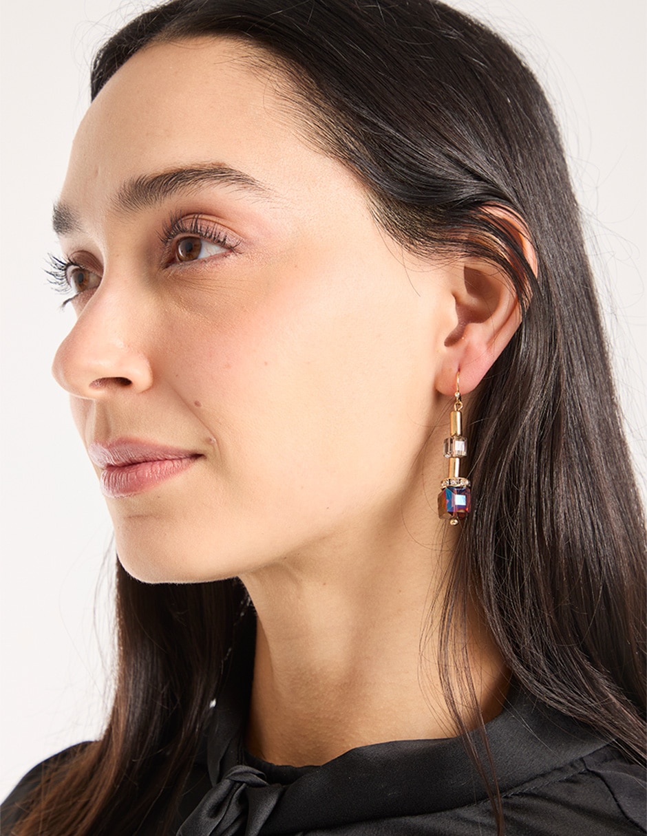 Aretes largos Additions con acabado brillante