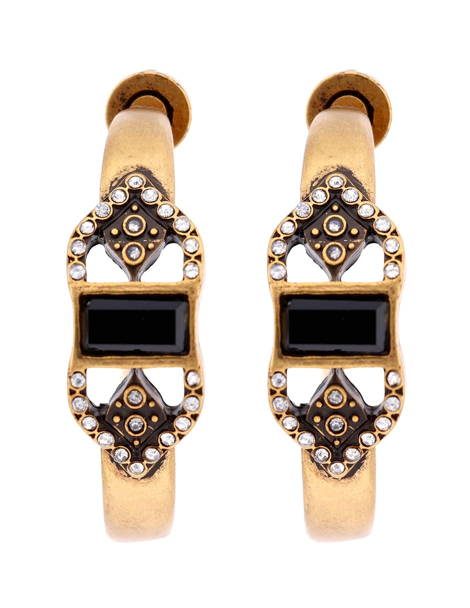 Aretes de aro ciruculares con acabado pavé 1