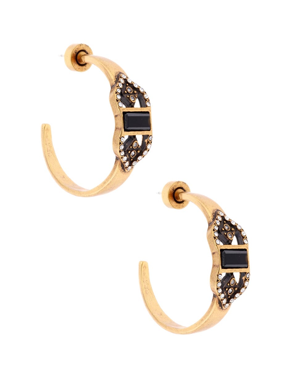 Aretes de aro ciruculares con acabado pavé 5