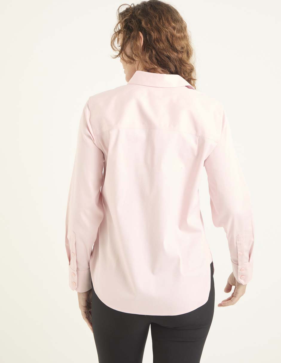 Blusa camisera manga larga para mujer