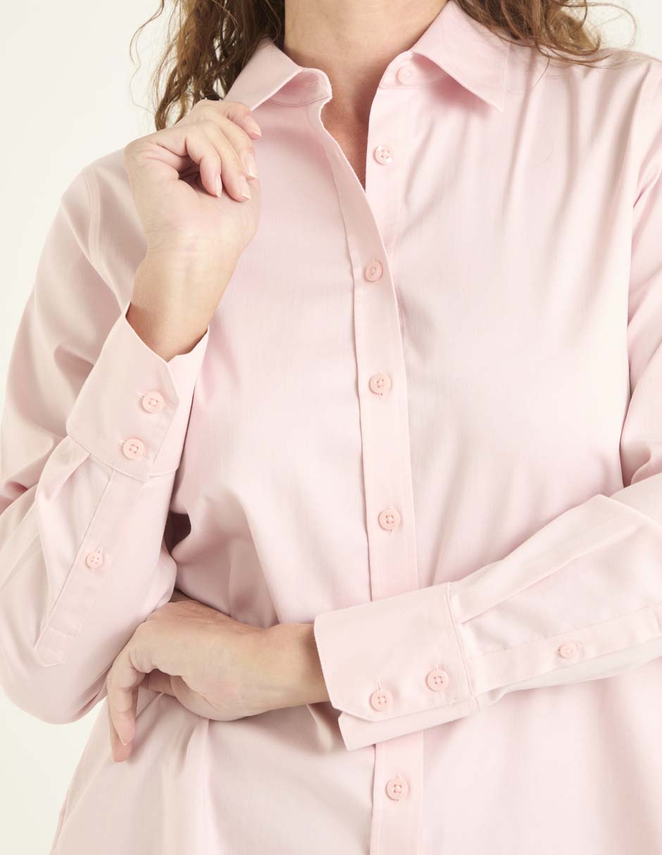 Blusa camisera manga larga para mujer