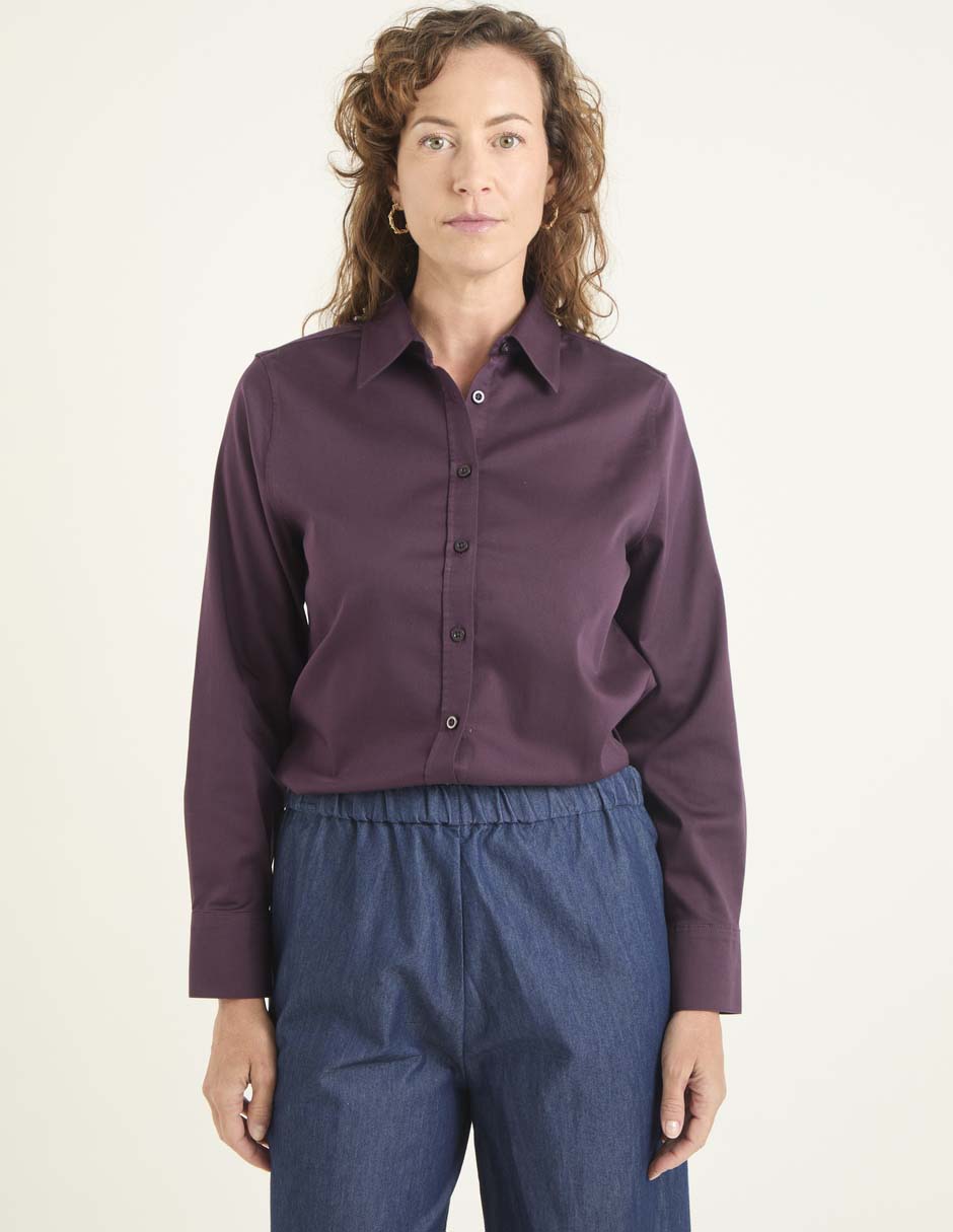 Blusa camisera manga larga para mujer 1