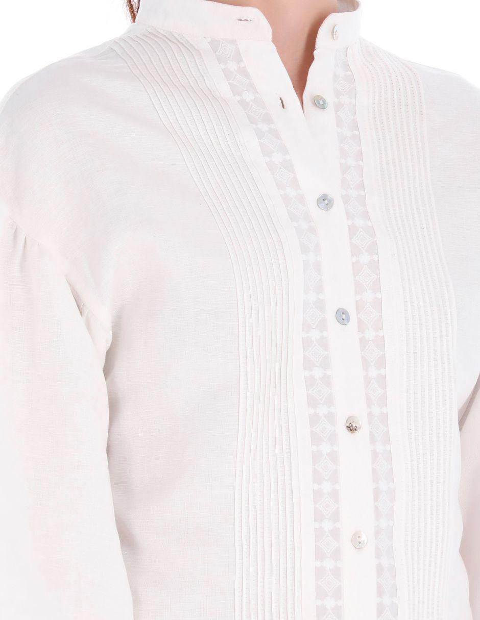 Blusa camisera Camasha manga larga para mujer