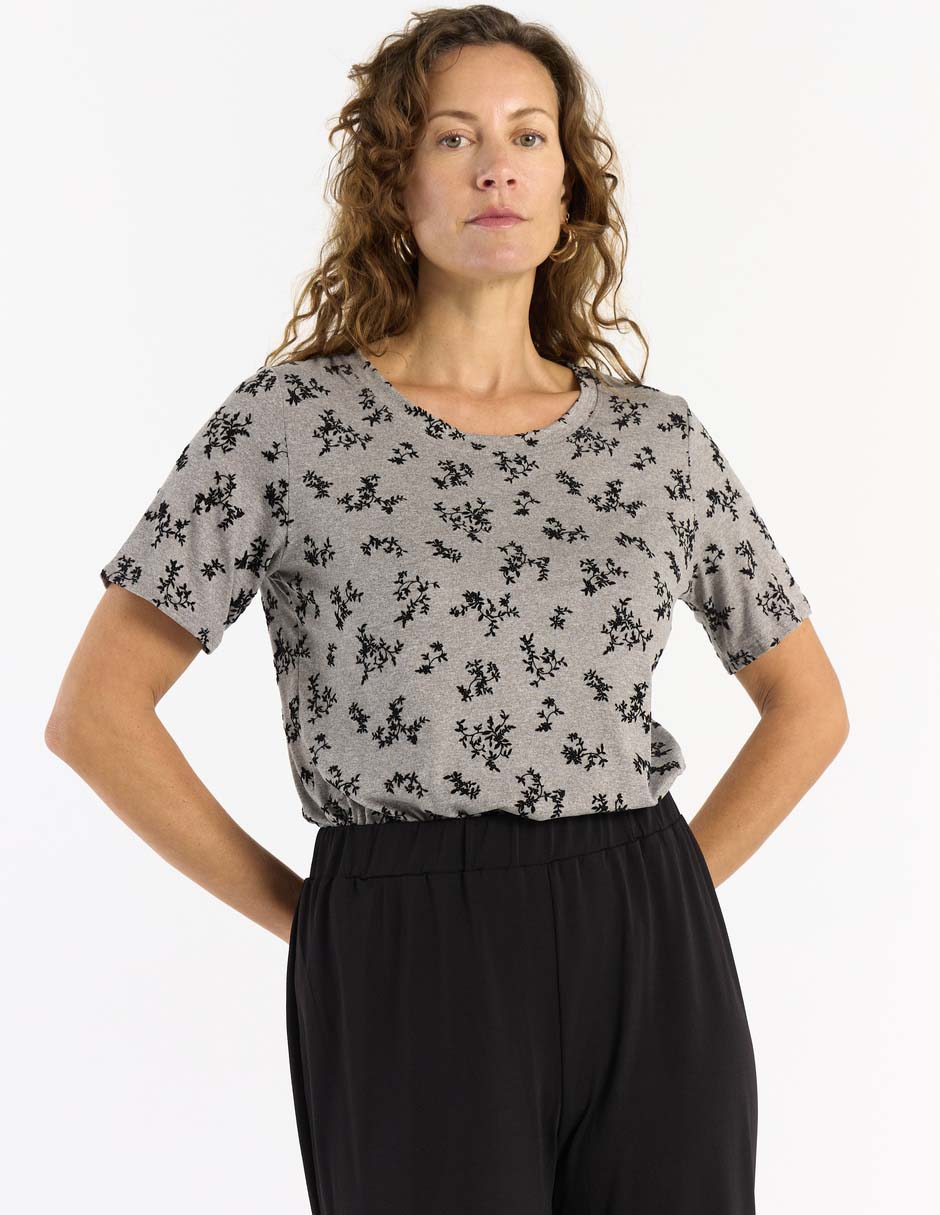 Playera manga corta cuello redondo para mujer 1