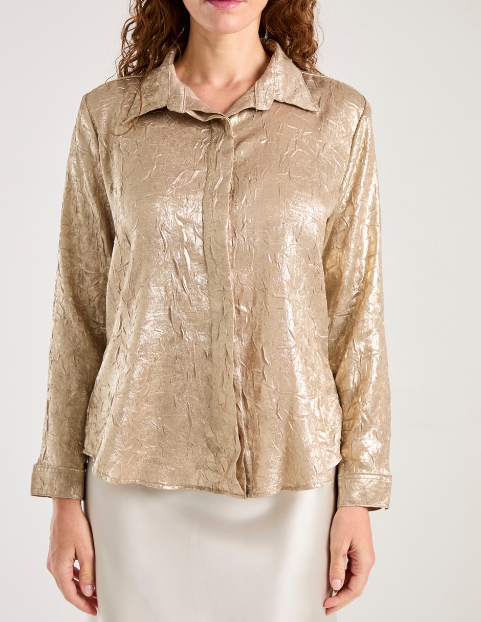 Blusa camisera manga larga para mujer 9