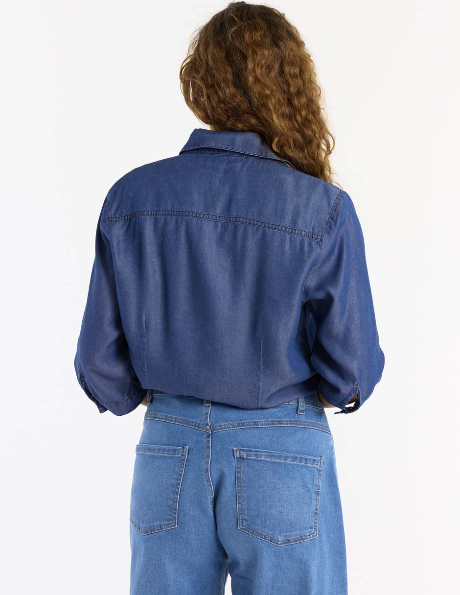 Blusa camisera manga 3/4 para mujer 6