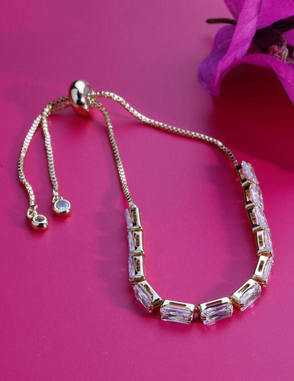 Pulsera con zirconia Brisée acabado baño de oro 18 K 3