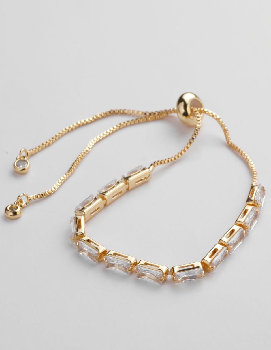 Pulsera con zirconia Brisée acabado baño de oro 18 K 4