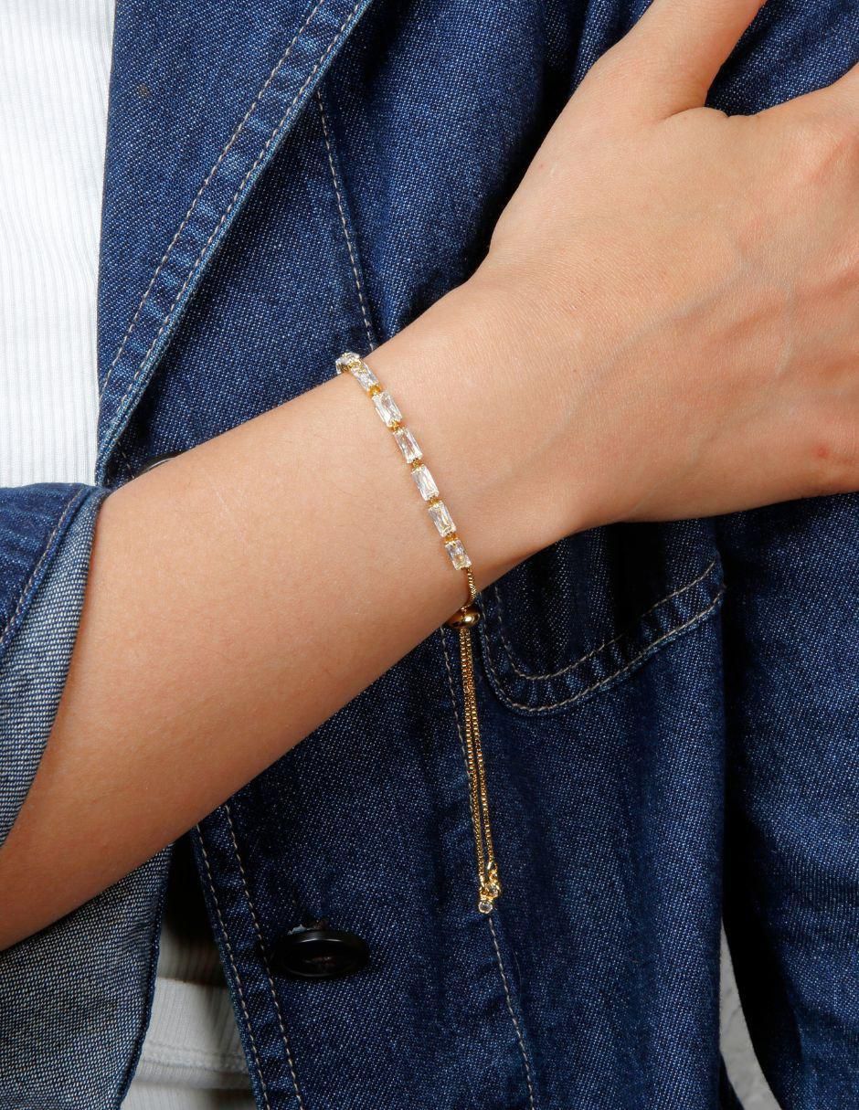 Pulsera con zirconia Brisée acabado baño de oro 18 K 5