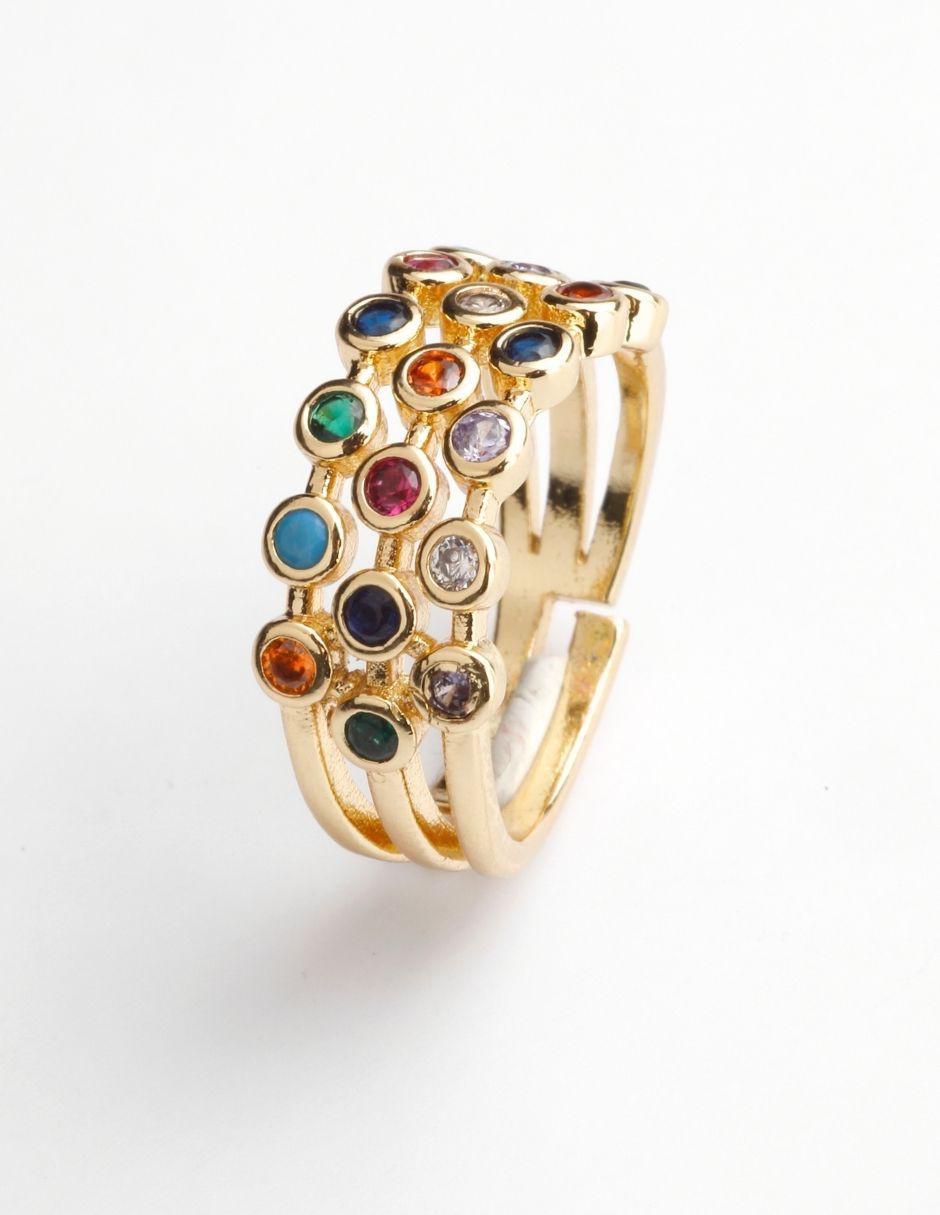 Anillo Lumora 18 k zirconia baño de oro 5