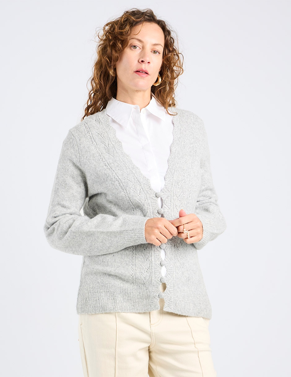 Suéter cuello v para mujer 1