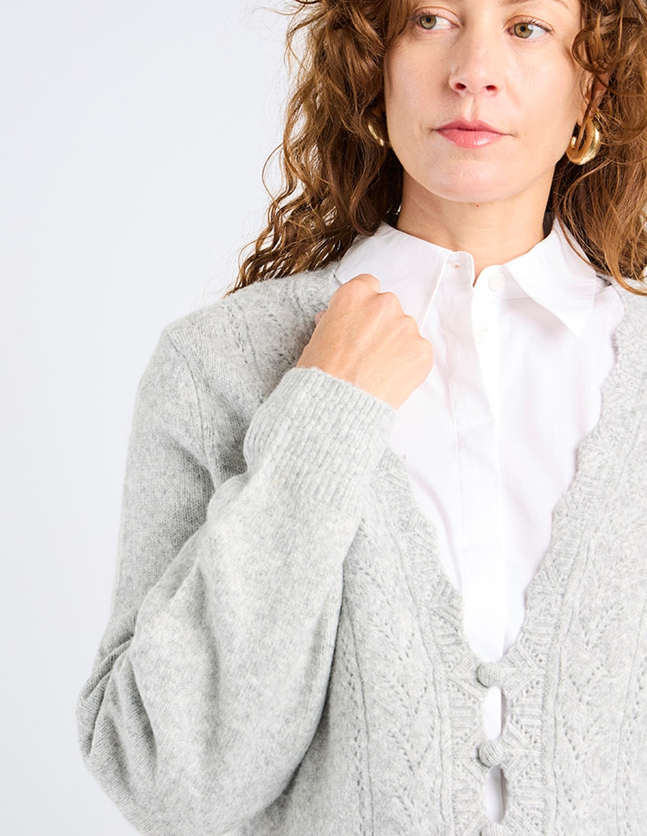 Suéter cuello v para mujer 9