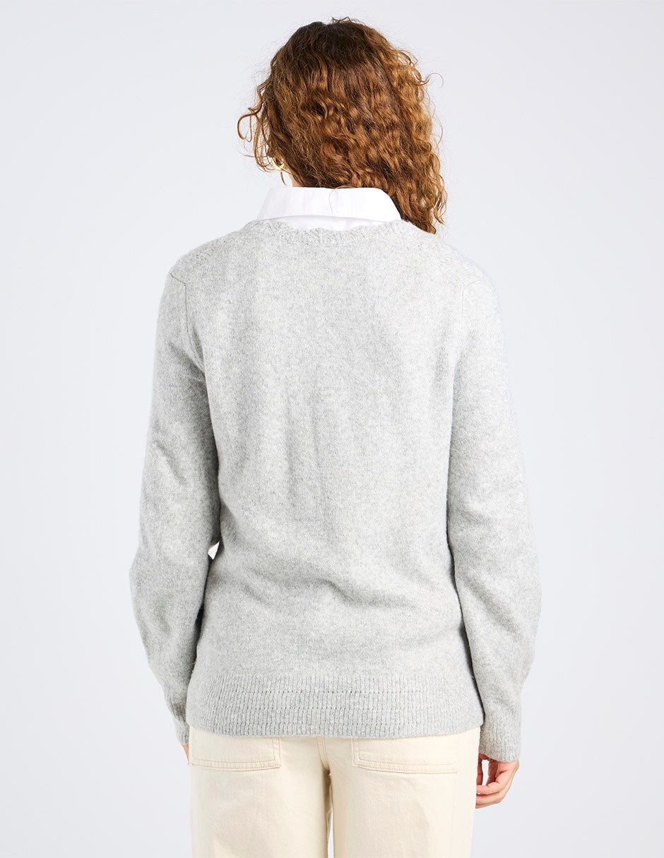 Suéter cuello v para mujer 11