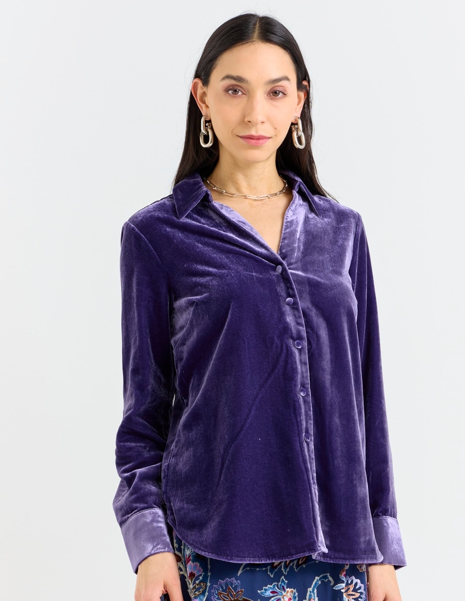 Blusa camisera manga larga para mujer 1