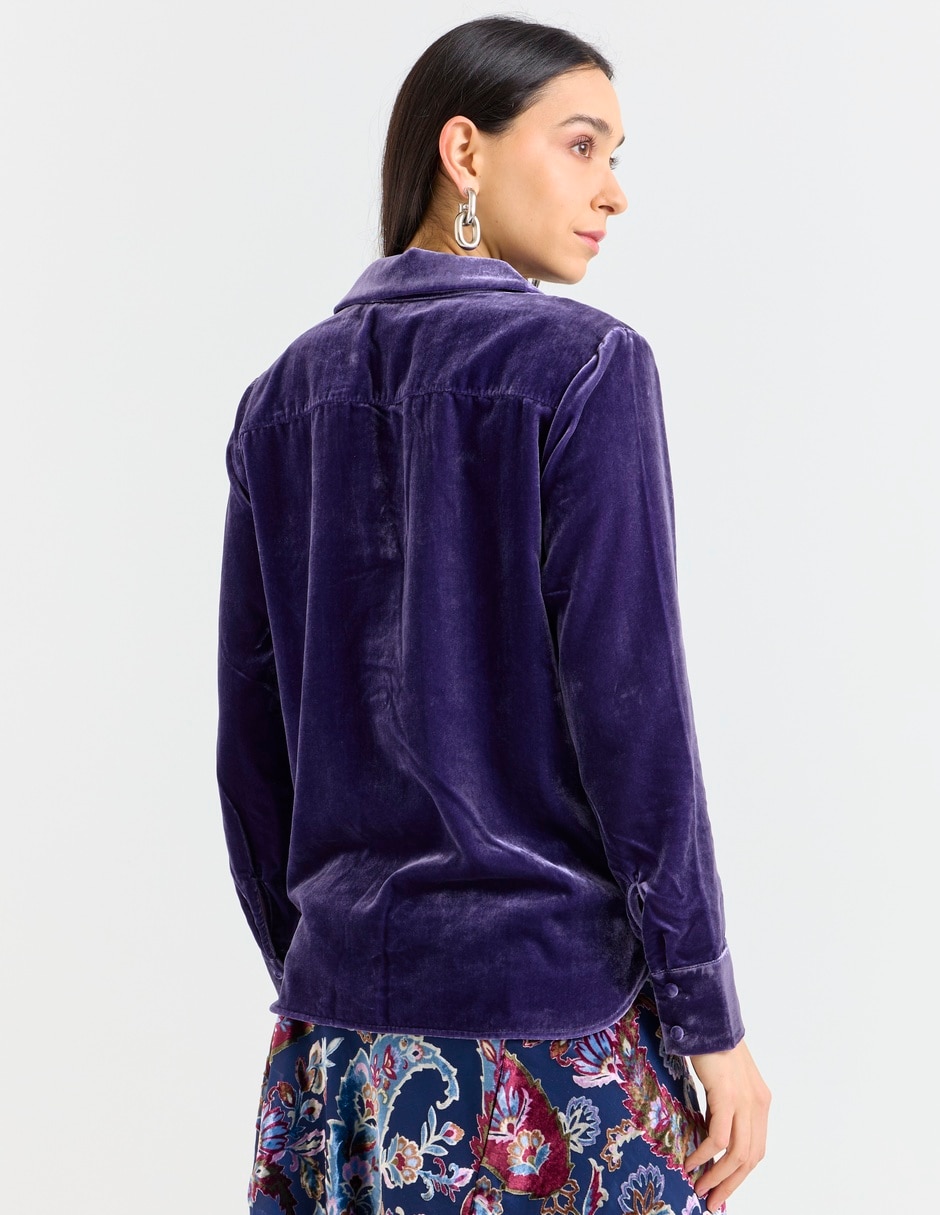 Blusa camisera manga larga para mujer 5