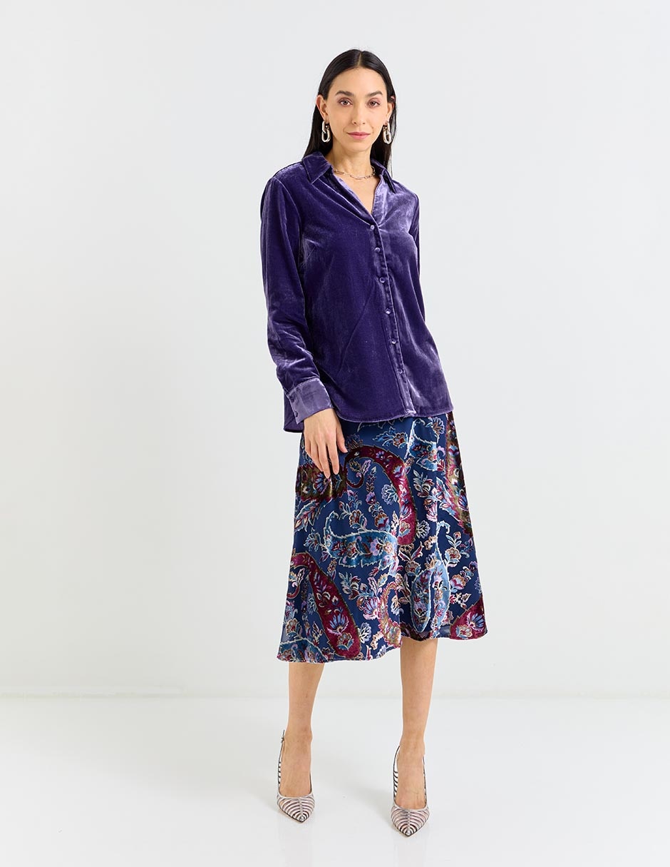 Blusa camisera manga larga para mujer 6
