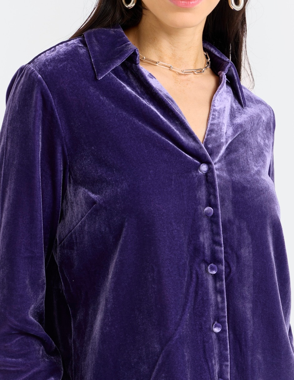 Blusa camisera manga larga para mujer 7