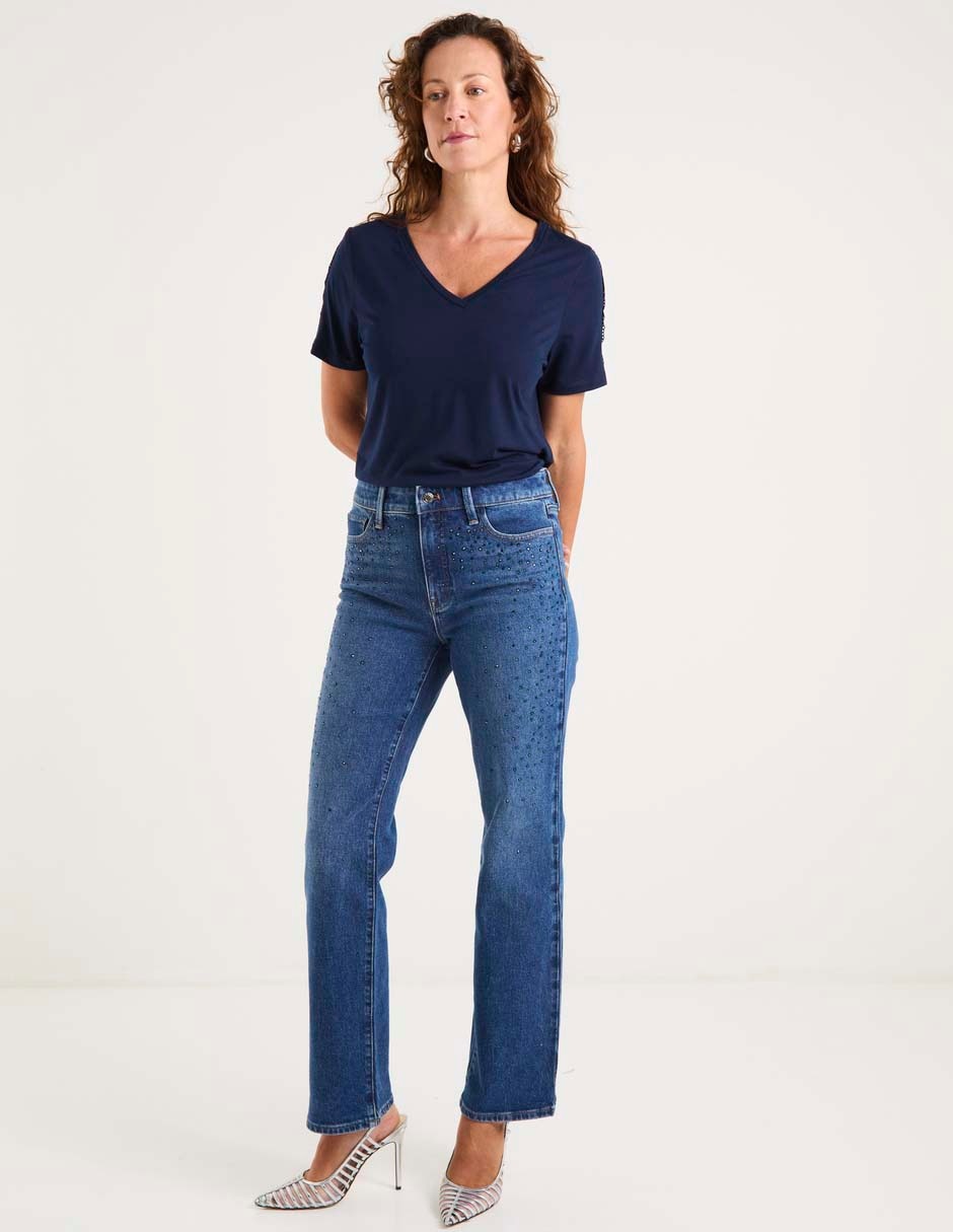 Jeans straight para mujer 7
