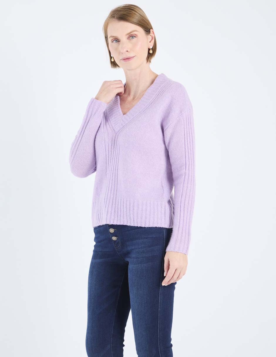 Suéter cuello v para mujer 1