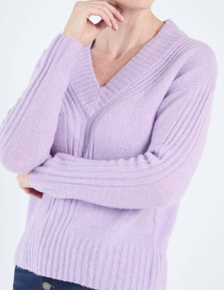 Suéter cuello v para mujer 7