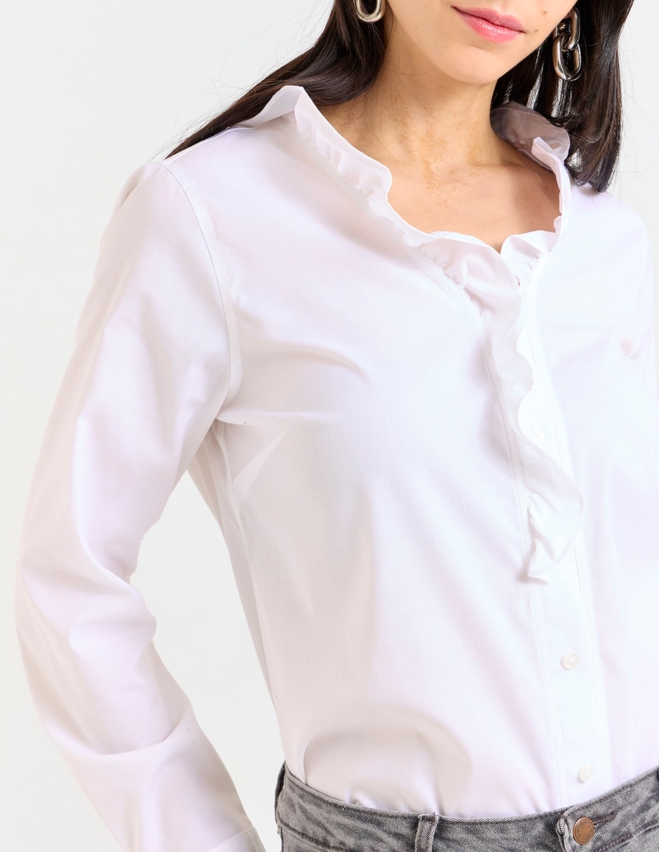 Blusa camisera manga larga para mujer 8