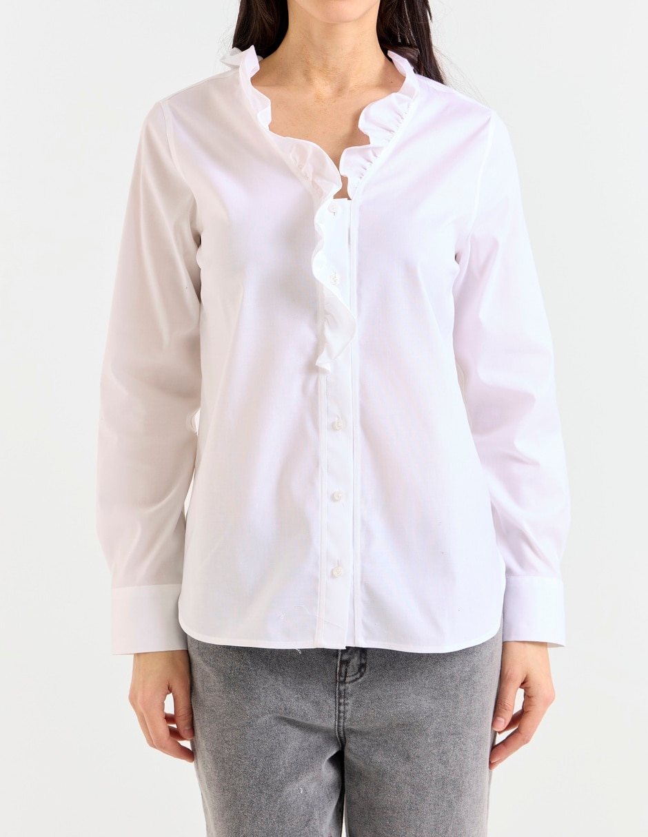 Blusa camisera manga larga para mujer 9