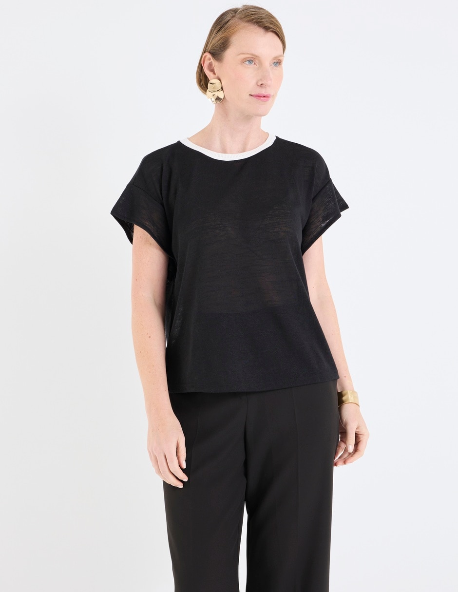 Blusa manga corta para mujer