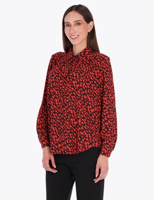 Blusa camisera Charme manga larga para mujer