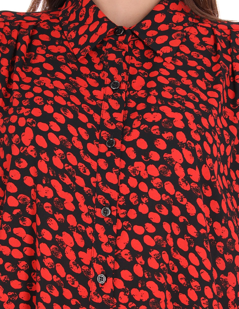 Blusa camisera Charme manga larga para mujer