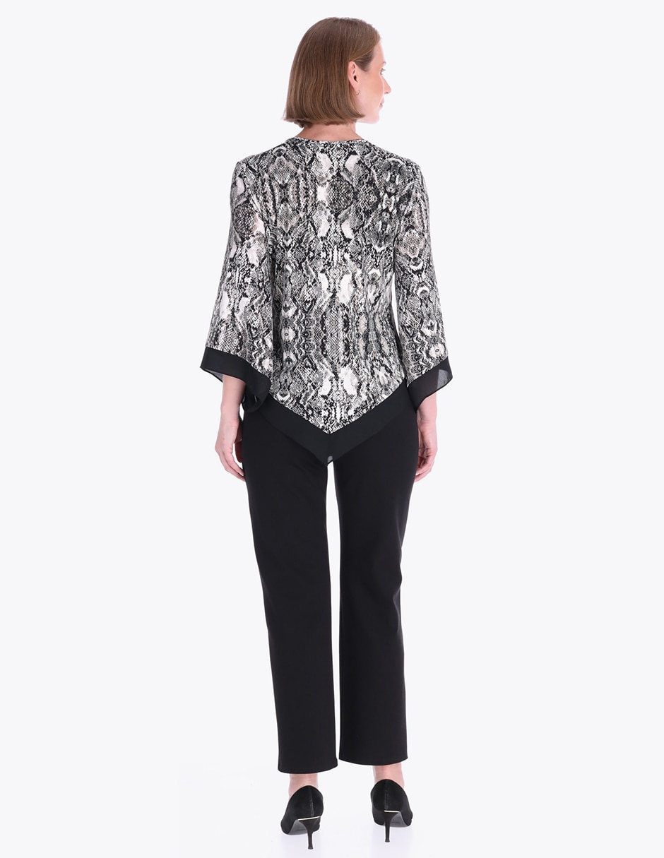 Blusa túnica manga 3/4 para mujer