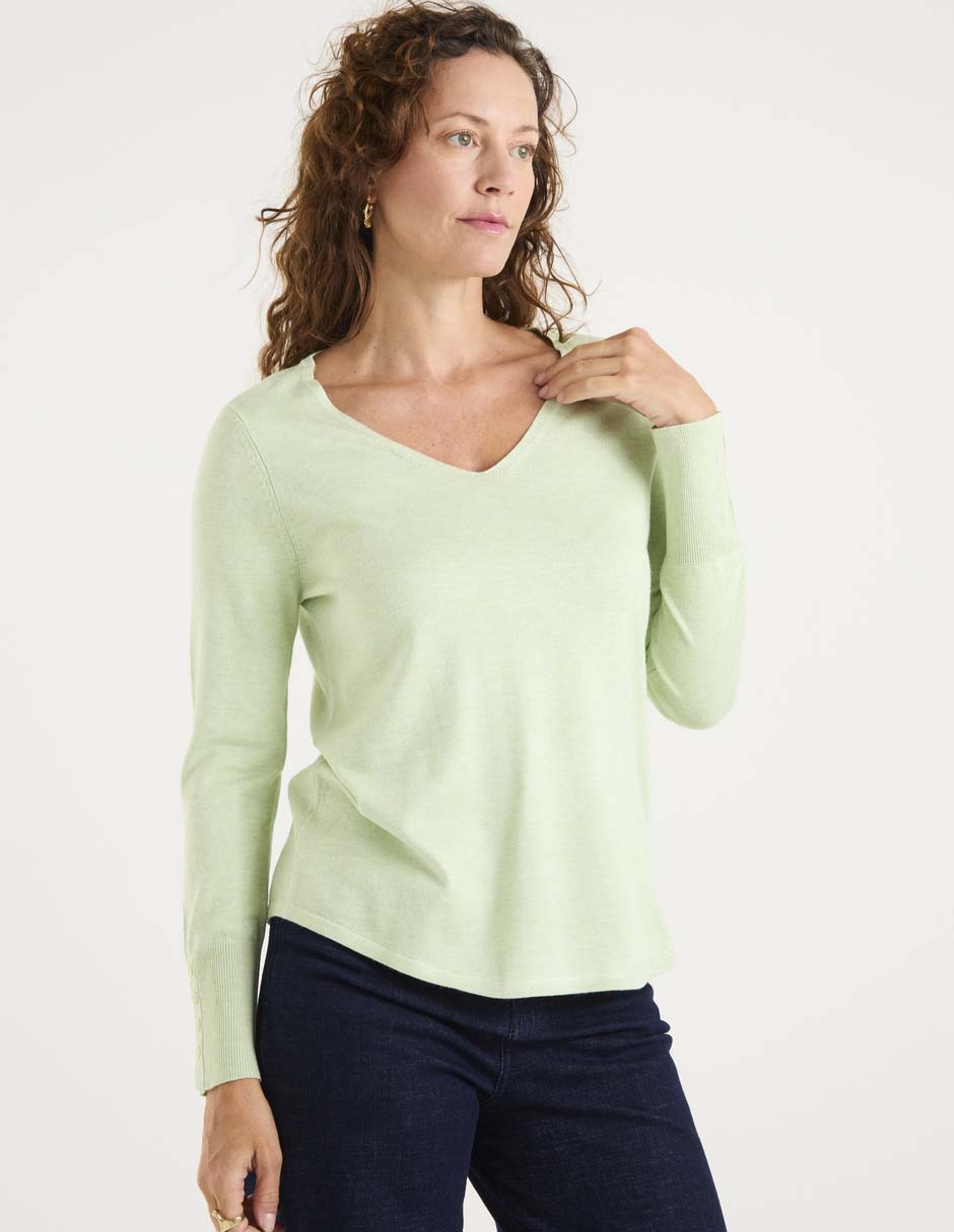 Suéter cuello v para mujer