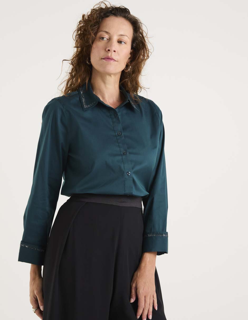 Blusa camisera manga larga para mujer 1