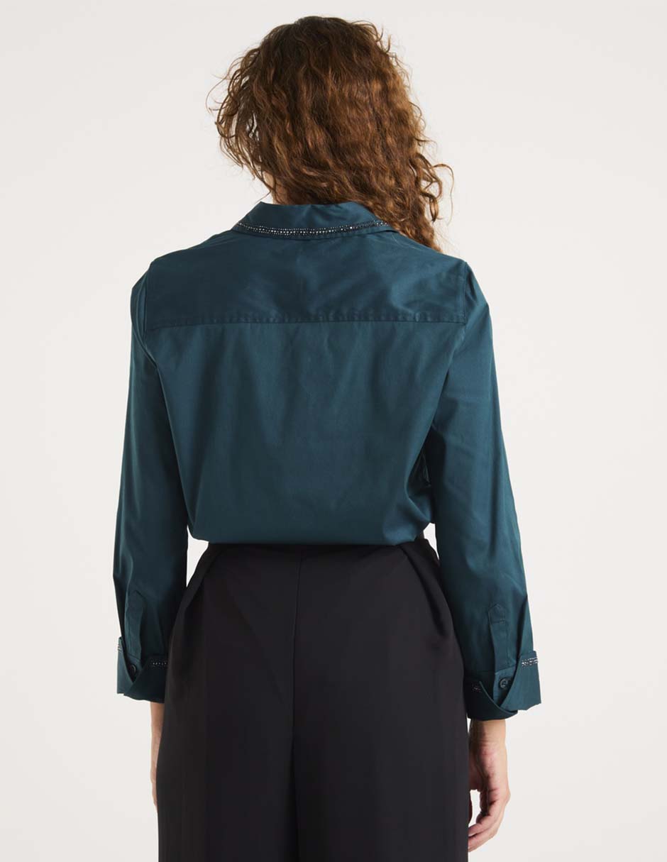 Blusa camisera manga larga para mujer 6