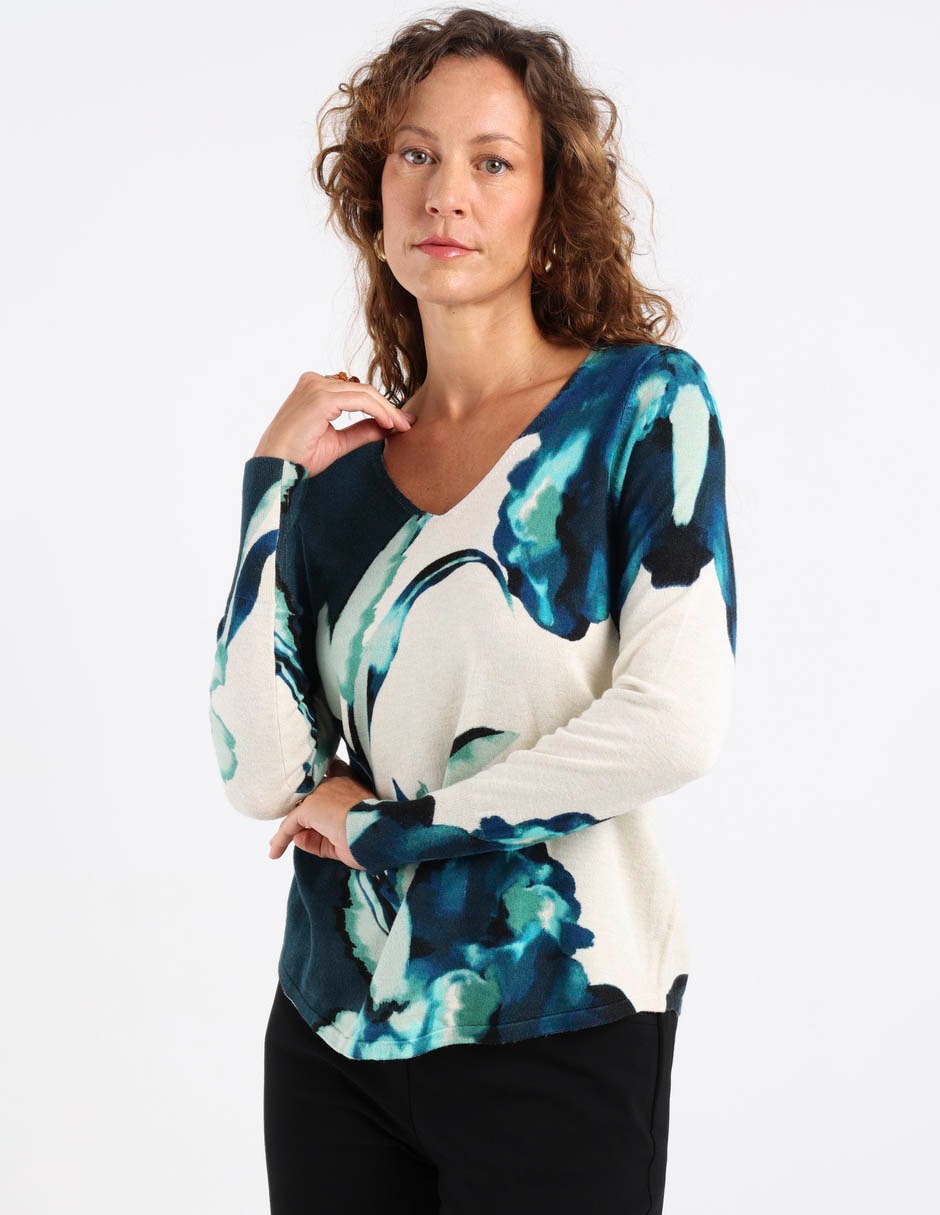 Suéter cuello V para mujer 7