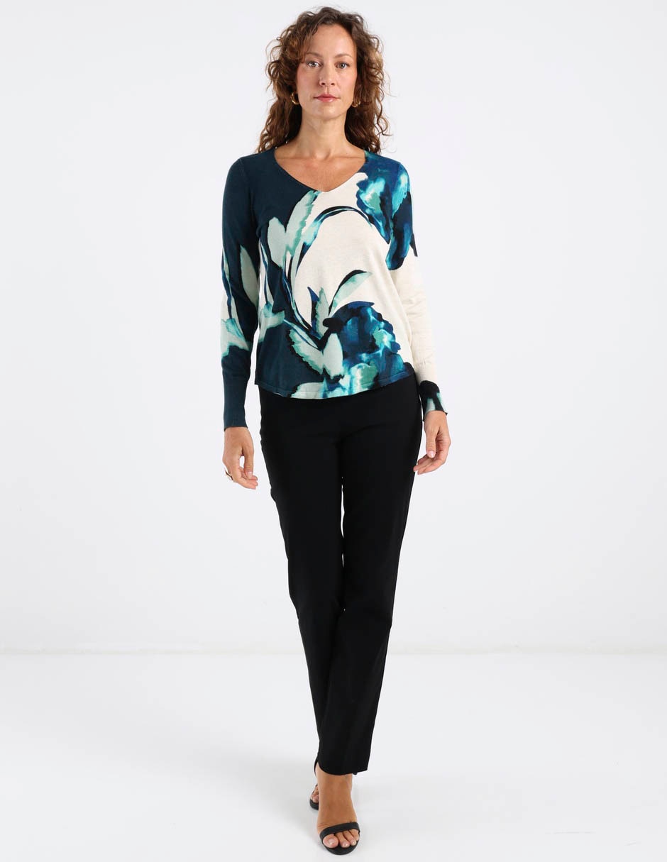 Suéter cuello V para mujer 8