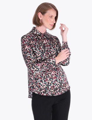 Blusa camisera Charme manga larga para mujer