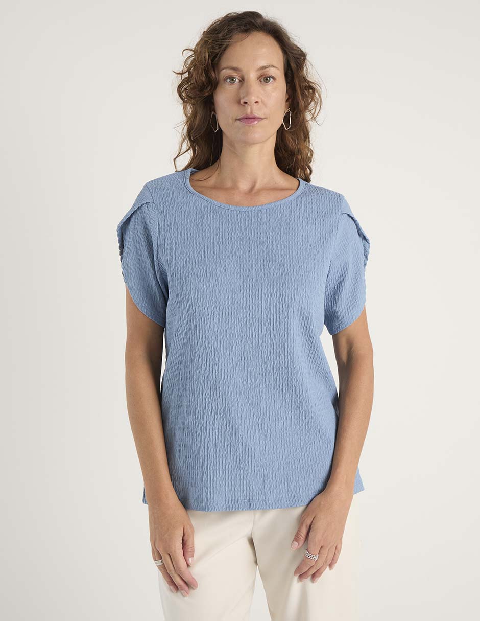 Playera manga corta cuello redondo para mujer 1